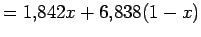 $\displaystyle = 1.842x+6.838(1-x)$