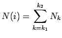 $\displaystyle N(i)=\sum_{k=k_1}^{k_2} N_k$